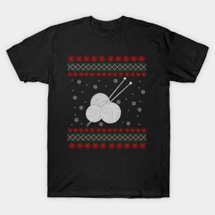 Knitting Ugly Christmas Sweater Gift T-Shirt